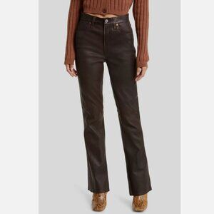 RE/DONE 70s Leather Bootcut Pants – Dark Brown